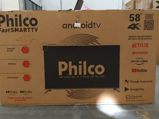 01 SMART TV 58 PHILCO - PODENDO CONTER TELA TRINCADA — leilão em Rio de Janeiro/RJ