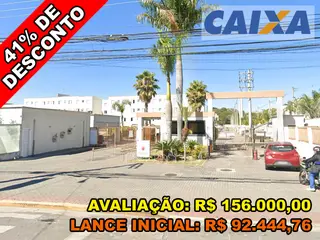 Apartamento, 87,93 m2 de área total, 43,99 m2 de área privativa, 2 qts, a.serv, WC, sl, cozinha, 1 vaga de garagem. IPTU: 111017015159 Matrícula: 64356 Ofício: — leilão em PINDAMONHANGABA/SP