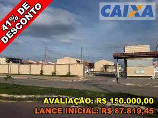 Casa, 55,6 m2 de área total, 48,59 m2 de área privativa, 150m2 de área do terreno, 2 qts, varanda, a.serv, WC, sl, cozinha. IPTU: 1064841 Matrícula: 104855 — leilão em SAO JOSE DE RIBAMAR/MA