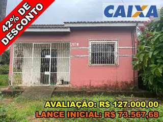 Casa, 67,2 m2 de área total, 67,2 m2 de área privativa, 200m2 de área do terreno, 2 qts, a.serv, 2 WCs, sl, cozinha. IPTU: 10202260002001 Matrícula: 1851 — leilão em MAE DO RIO/PA