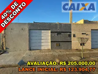 Casa, 54,14 m2 de área total, 54,14 m2 de área privativa, 90m2 de área do terreno, 2 qts, a.serv, 2 WCs, sl, cozinha. IPTU: 1165520372001 Matrícula: 100068 — leilão em VITORIA DA CONQUISTA/BA