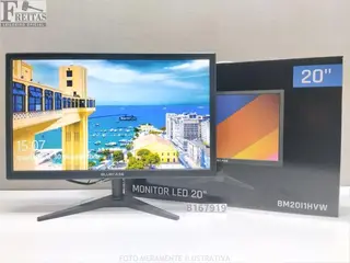 (B167919) LOTE COM 01 MONITOR LED BLUCASE 20" BM20I1HVW PRETO ACOMPANHA BASE / FONTE / CABO 85686042301. PRODUTO(S) SEM A VERIFICAÇÃO DO FUNCIONAMENTO — leilão em Internet (São Paulo/SP