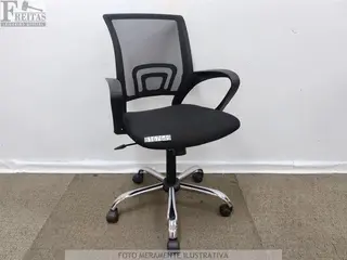 (B167649) LOTE COM 01 CADEIRA EXECUTIVA G2 TECIDO PRETO GIRATÓRIA BASE CROMADA APOIO BRAÇO FIXO AJUSTE ALTURA RODAS NYLON. PRODUTO(S) DE DEMONSTRAÇÃO COM REPARO — leilão em Internet (São Paulo/SP