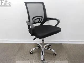 (B167892) LOTE COM 01 CADEIRA EXECUTIVA G2 TECIDO PRETO GIRATÓRIA BASE CROMADA APOIO BRAÇO FIXO AJUSTE ALTURA RODAS NYLON. PRODUTO(S) DE DEMONSTRAÇÃO COM REPARO — leilão em Internet (São Paulo/SP