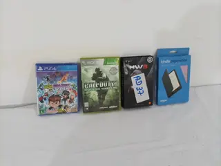 LOTE COMPOSTO DE: 01 KINDLE, 01 JOGO X-BOX 360, 01 JOGO PS4, 01 SMARTWATCH HE8, NO ESTADO. — leilão em Rio de Janeiro/RJ