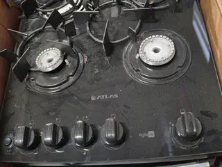 Fogão 4 Bocas de Piso Atlas Agile Up Glass Bivolt Preto — leilão em Jundiaí/SP