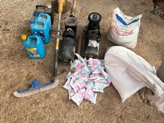MOTOBOMBAS, ROÇADEIRA E MATERIAIS PARA PISCINA E JARDIM — leilão em Vespasiano/MG