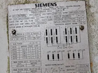 TRANSFORMADOR ELÉTRICO TRIFÁSICO Á SECO SIEMENS GEAFOL, ANO 2001, SÉRIE.: 611767001, POT. 1215 KVA (Ref.: JAS) — leilão em Santo André (foto 10)