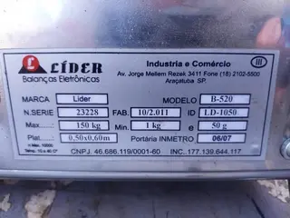 BALANÇA ELETRÔNICA CAP 150 KILOS COM DIGITAL COM PLATAFORMA 0,50 X 0,50 MTS (Ref.: 21565) — leilão em São Paulo (foto 6)
