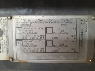 01 GUINDASTE SOBRE TRILHOS KONECRANES, ANO 2014, SÉRIE.: JC01602.001, CAP. 70 TON (SEM USO) (Ref.: WA/ JC01602.001) — leilão em Maragogipe/BA (foto 51)