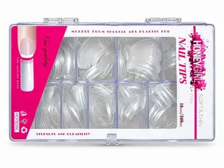 11 CARTELAS DE UNHAS PUSTIÇAS TRANSPARENTES ADULTO C/500 UNHAS (Ref.: 20) — leilão em Goiânia/GO (foto 4)