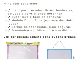 KIT COM 6 PEÇAS DE LOUSA DESENHO INFANTIL DUPLA FACE COM CANETA APAGADORA TAM. 20X30CM CORES SORTIDAS — leilão em São Paulo (foto 3)