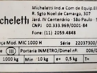 BALANÇA ELETROMECÂNICA MICHELETTI MIC 1000H ANO: 2020 — leilão em Sagrada Família/RS (foto 26)