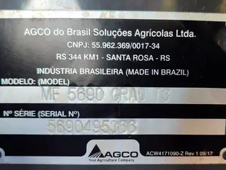 Colheitadeira Massey Ferguson MF 5690 - Ano 2018 — leilão em Ponta Grossa/PR (foto 13)