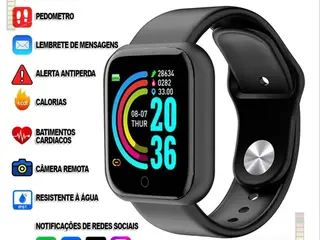 LOTE COM 05 PEÇAS DE RELÓGIO SMARTWATCH BLUETOOTH VÁRIAS FUNÇÕES INTELIGENTE IOS ANDROID COR BLACK - VENDIDO NO ESTADO — leilão em São Paulo (foto 9)