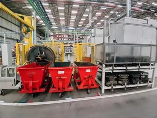 PRENSA BRUDERER C/ ENROLADEIRA DE PACOTES, CABEÇOTE DE SOLDAR, ESTEIRA E CARRO P/TRANSPORTE DE CAVACO — leilão em Itupeva/SP